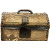 Image 1 : Antique leather tacked hide document box,