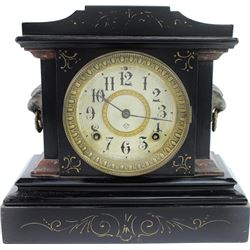 Antique Ansonia mantle clock with black