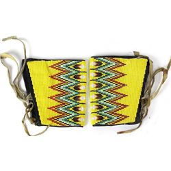 Beaded Indian cuffs on commercial tanned