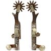 Image 1 : Crockett stamped spurs single mounted scroll