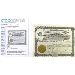 Scarce stock certificate for The Gray Goose