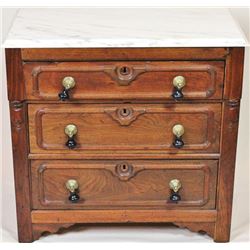 Victorian walnut wash stand with marble top