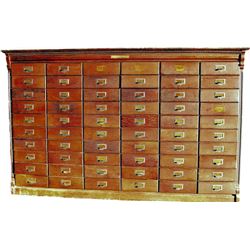 Antique 60 drawer flat file cabinet by Wabash