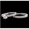 Image 3 : 1.15ctw Diamond Wedding Ring Set - 14KT White Gold