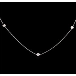 0.13ctw Diamond Necklace - 14KT White Gold