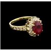 Image 2 : 2.60ct Ruby and Diamond Ring - 14KT Yellow Gold