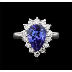 2.70ct Tanzanite and Diamond Ring - 14KT White Gold