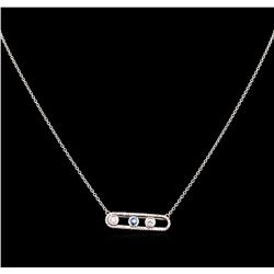 0.64ctw Blue Diamond Necklace - 14KT White Gold