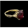 Image 2 : 7.63ct Ruby and Diamond Ring - 14KT Yellow Gold