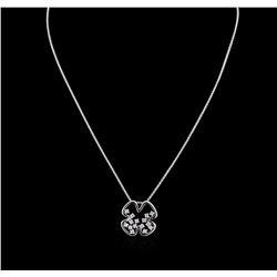 0.33ctw Diamond Pendant With Chain - 18KT White Gold