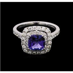 2.00ct Tanzanite and Diamond Ring - 18KT White Gold