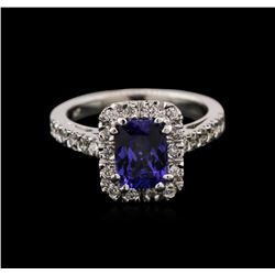 1.58ct Tanzanite and Diamond Ring - 14KT White Gold