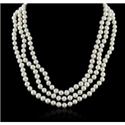 14KT White Gold Pearl and Diamond Necklace