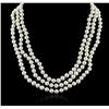 Image 1 : 14KT White Gold Pearl and Diamond Necklace