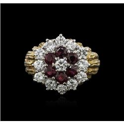 18KT Yellow Gold 1.26ctw Ruby and Diamond Ring