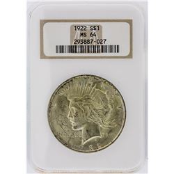 1922 NGC MS64 Peace Silver Dollar