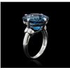 Image 3 : 10KT White Gold 5.00ct Topaz Ring