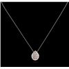 Image 2 : 0.50ctw Diamond Pendant With Chain - 14KT White Gold