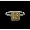 Image 1 : GIA Cert 1.66ctw Fancy Yellow Diamond Ring - 18KT Two-Tone Gold