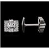 Image 2 : 18KT White Gold 0.60ctw Diamond Cuff Links