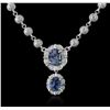 Image 1 : 14KT White Gold 5.50ctw Tanzanite and Diamond Necklace