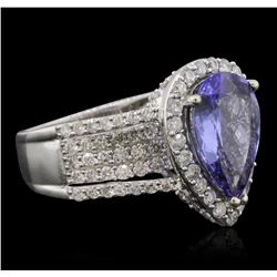 14KT White Gold 4.81ct Tanzanite and Diamond Ring