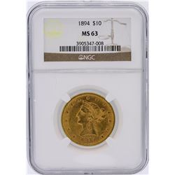 1894 NGC MS63 $10 Liberty Head Eagle Gold Coin