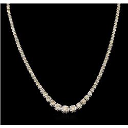 10.29ctw Diamond Tennis Necklace - 14KT White Gold