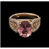 Image 1 : 3.37ct Pink Tourmaline and Diamond Ring - 14KT Rose Gold