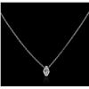 Image 2 : 14KT White Gold 0.47ct Diamond Solitaire Necklace