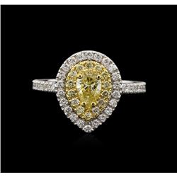 1.08ctw Yellow Diamond Ring - 14KT White Gold