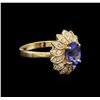 Image 2 : 2.06ct Tanzanite and Diamond Ring - 14KT Yellow Gold