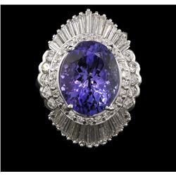 8.96ct Tanzanite and Diamond Ring - Platinum