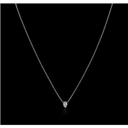 14KT White Gold 0.38ct Diamond Solitaire Necklace