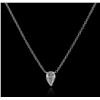 Image 2 : 14KT White Gold 0.38ct Diamond Solitaire Necklace