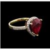 Image 2 : 6.14ct Ruby and Diamond Ring - 14KT Yellow Gold