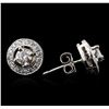 Image 2 : 14KT White Gold 0.75ctw Diamond Earrings