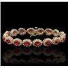 Image 1 : 14KT Yellow Gold 13.60ctw Ruby and Diamond Bracelet