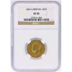 1826 NGC XF45 Great Britain 1 Sovereign Gold Coin