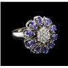 Image 2 : 2.80ctw Tanzanite and Diamond Ring - 14KT White Gold