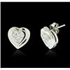 Image 2 : 14KT White Gold 0.17ctw Diamond Earrings