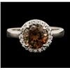 Image 1 : 14KT White Gold 1.97ct Brown Tourmaline and Diamond Ring