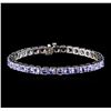 Image 1 : 14KT White Gold 16.43ctw Tanzanite Bracelet