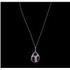 Image 1 : 14KT Rose Gold 15.02ctw Amethyst and Diamond Pendant With Chain