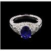 Image 1 : 2.10ct Tanzanite and Diamond Ring - 14KT White Gold