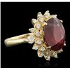 Image 1 : 14KT Yellow Gold 7.92ct Ruby and Diamond Ring