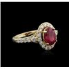 Image 2 : 14KT Yellow Gold 2.35ct Ruby and Diamond Ring