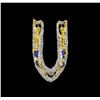 Image 1 : Erte Letter U Pendant Brooch - Gold-Plated Sterling Silver