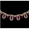 Image 2 : 22.10ctw Ruby and Diamond Necklace - 18KT Two-Tone Gold