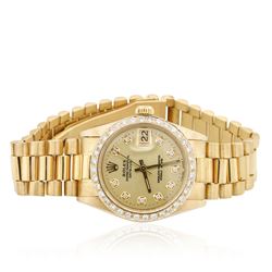 Rolex 18KT Yellow Gold DateJust Diamond Watch